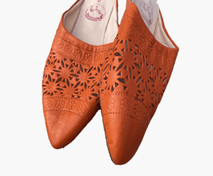 Moroccan slippers orange color