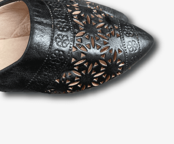 Moroccan summer slippers black